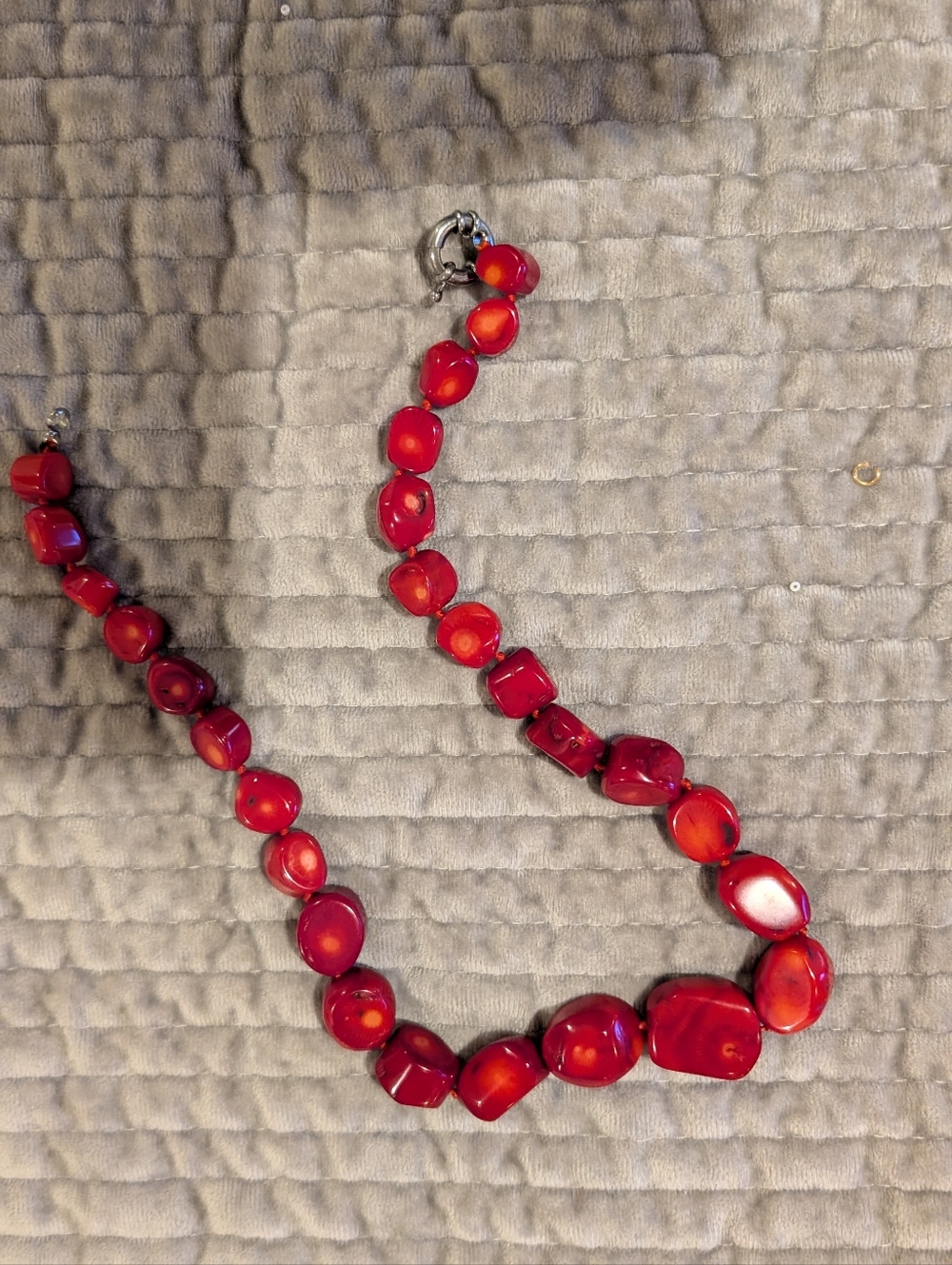 Natural genuine  Red Coral Necklace - Picture 5 of 6